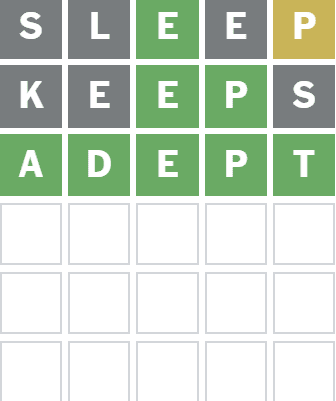 Screenshot of Wordle Answer for May 1, 2025