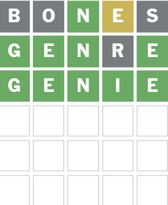 Screenshot of Wordle Answer April 24, 2025
