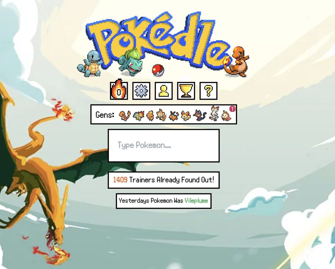 Pokedle hints and answers banner with Pokémon silhouettes and puzzle details