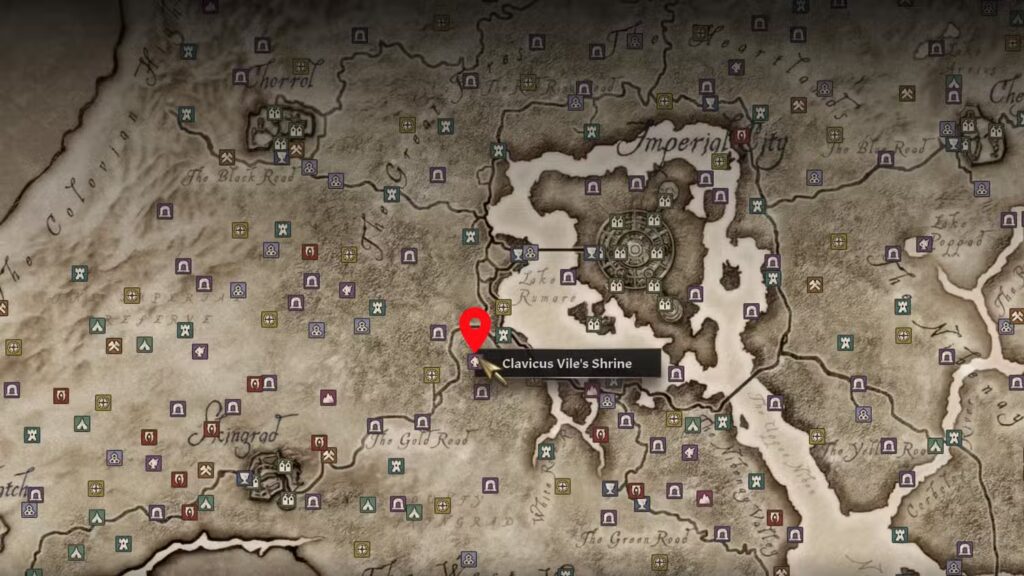 Shrine of Clavicus Vile Map in Oblivion Remastered