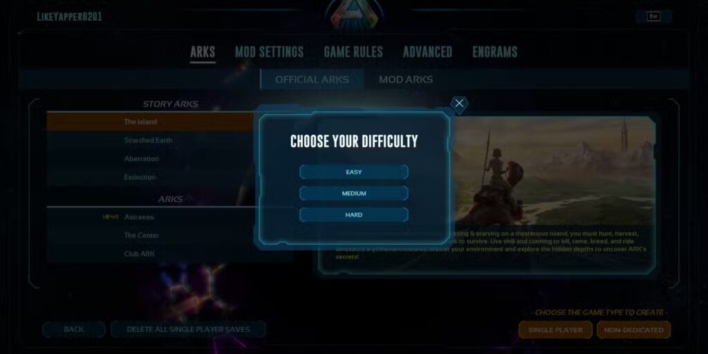 Difficulty Settings in Ark Survival Ascended