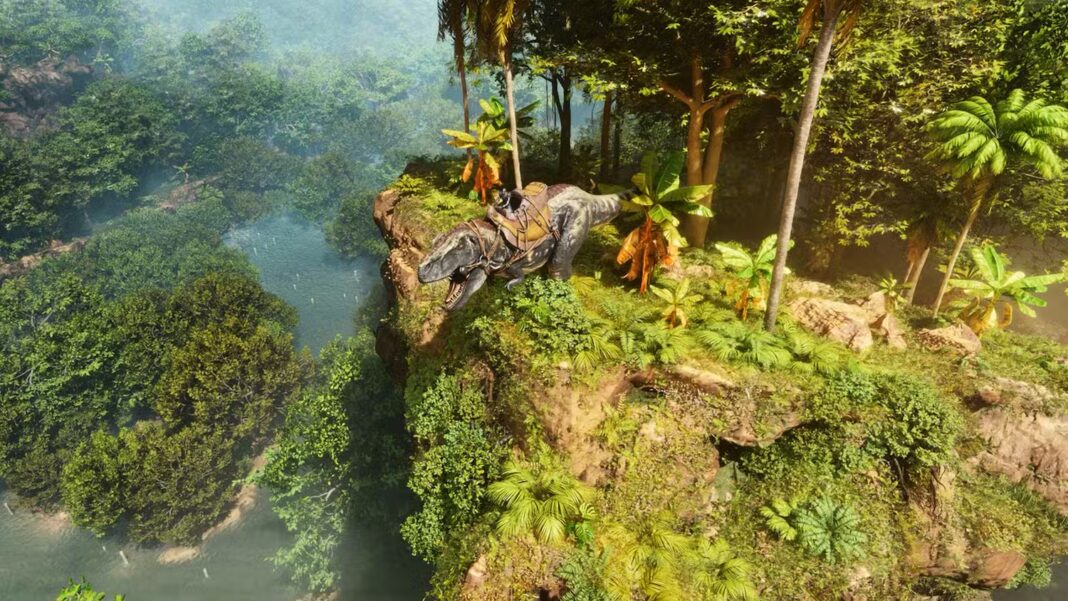 Ark Survival Ascended Rex Riding on Islan