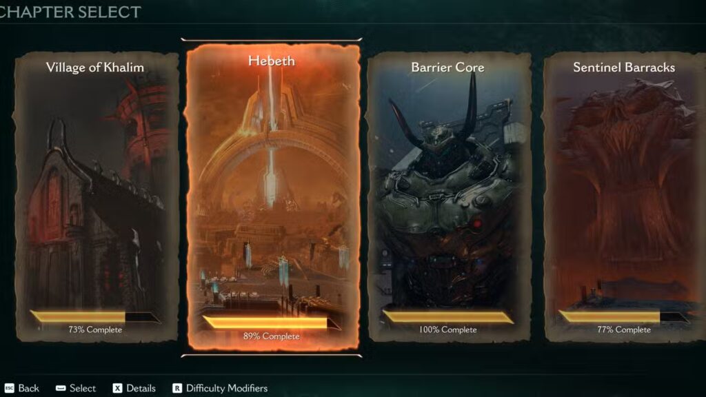 Screenshot of Doom: The Dark Ages Chapter 2 Options Screen to select