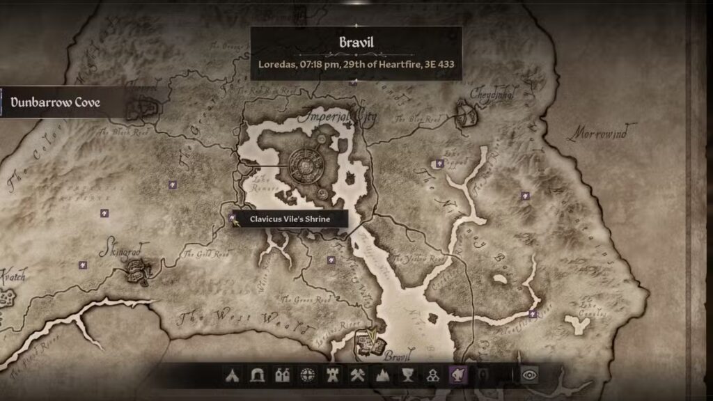 Clavicus Vile's Shrine Map Location in The Elder Scrolls 4 Oblivion Remastered