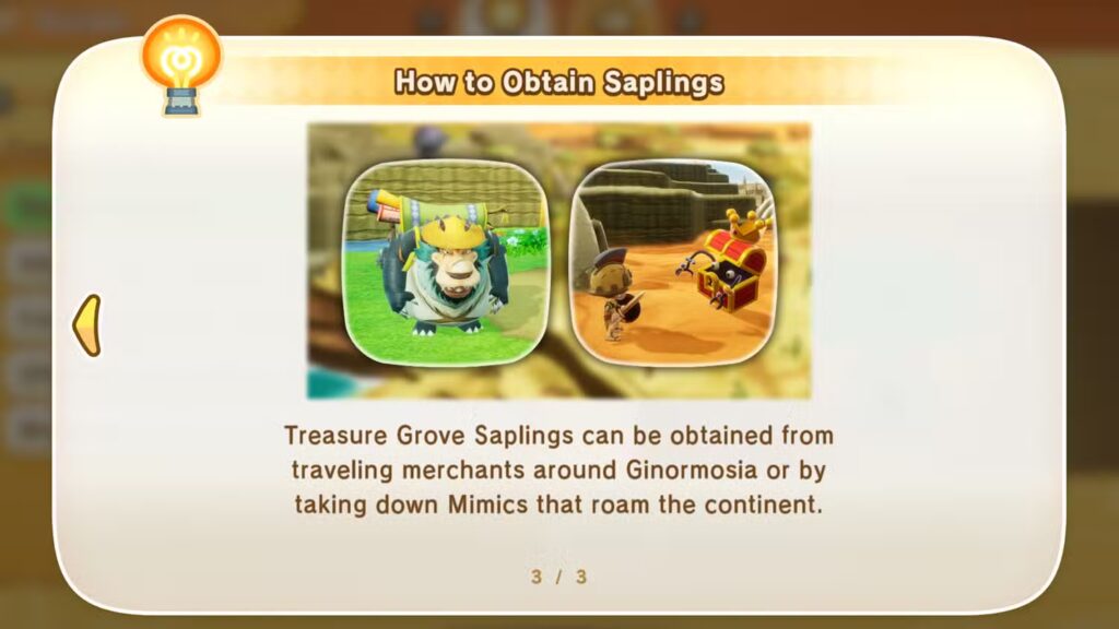 Plant a Treasure Grove Sapling in Fantasy Life i