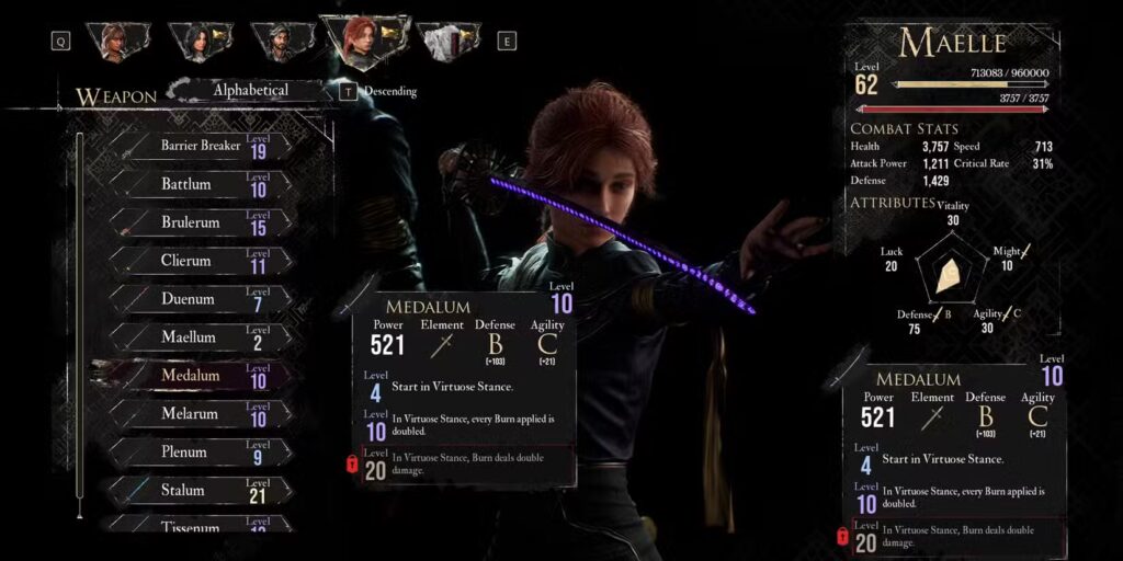 Maelle’s Medalum Weapon Rewards