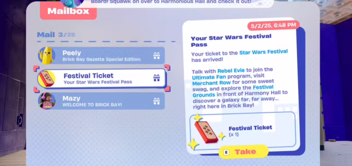Lego Fortnite Brick Life Festival Ticket