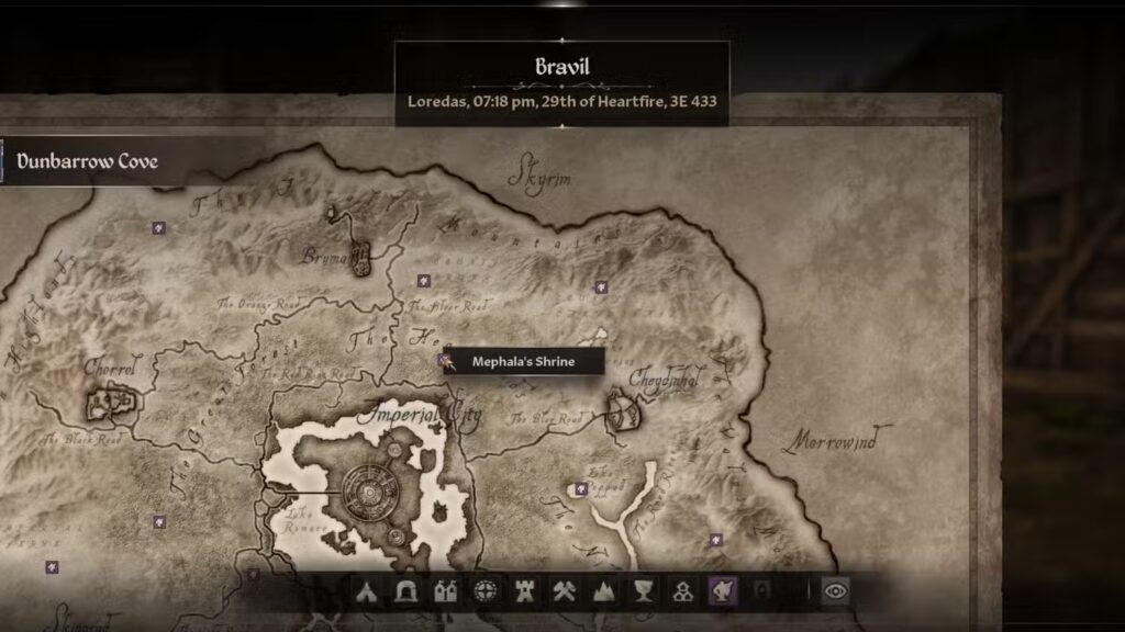 Mephala's Shrine Location on Map The Elder Scrolls 4 Oblivion Remastered