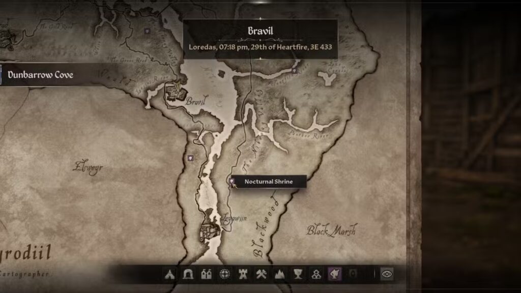 Nocturnal's Shrine Map in The Elder Scrolls 4 Oblivion Remastered
