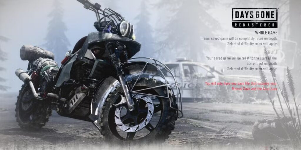 Days Gone Remastered Permadeath