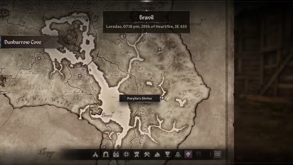 Peryite's Shrine Map Location in The Elder Scrolls 4 Oblivion Remastered