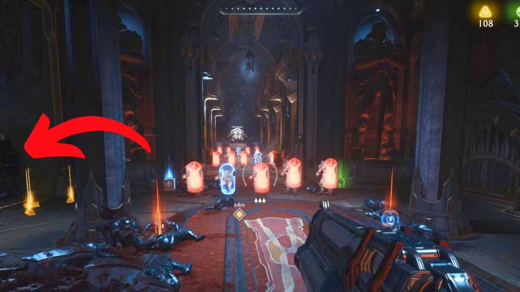 First Secret Area – Gold & Hell Knight Toy in Doom: The Dark Ages Chapter 4