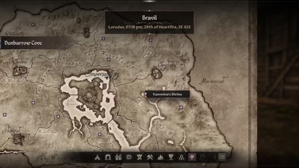 Vaermina's Shrine Map Location in The Elder Scrolls 4 Oblivion Remastered