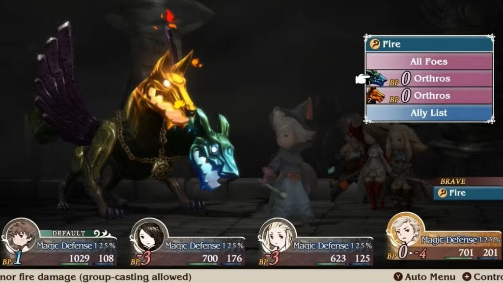 Where You Fight Orthros in Bravely Default: Flying Fairy HD Remaster