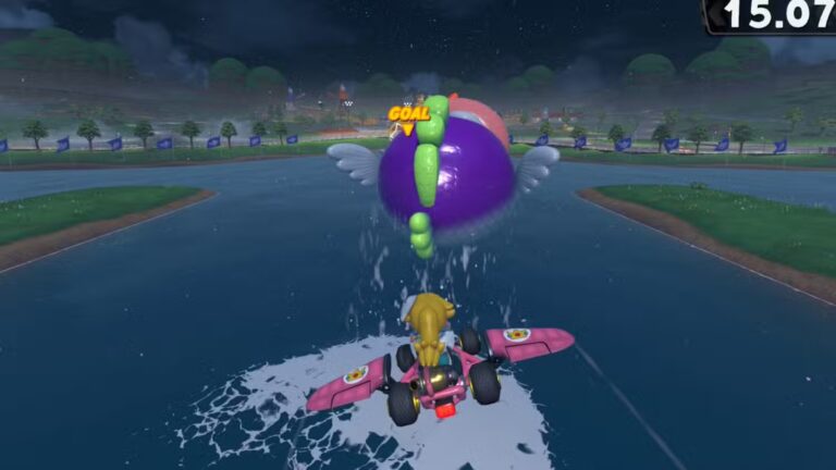 How to Fly Across the Lake at Peach Stadium in Mario Kart World