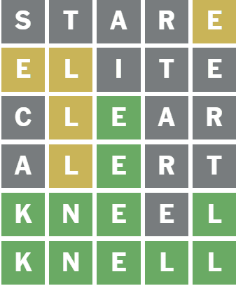 Screenshot of Wordle Answer August 14, 2025