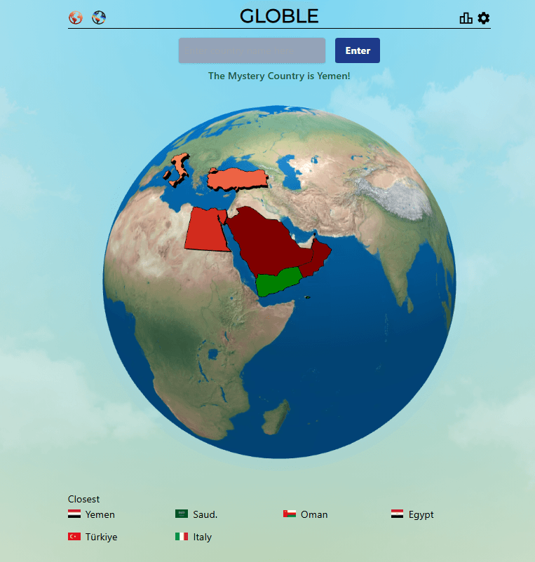 Screenshot of Globle Answer August 19, 2025