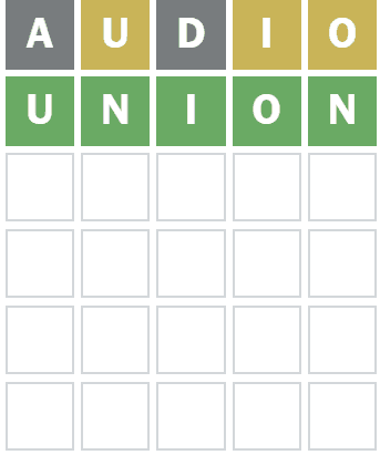 Screenshot of Wordle 1526 Answer August 23 2025 UNION