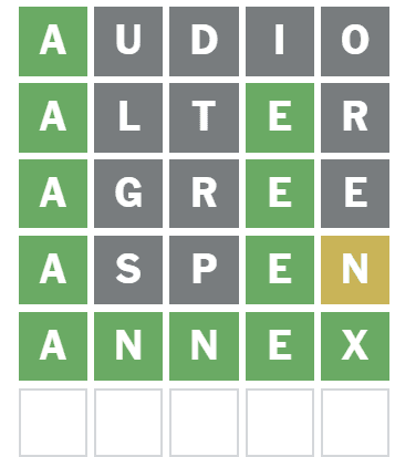 Wordle 1529 Answer - ANNEX for August 26, 2025