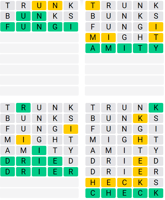 Screenshot of Answers of Quordle Classic August 17, 2025