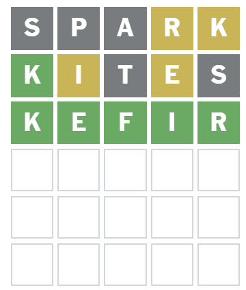 Screenshot of Wordle Answer August 13, 2025