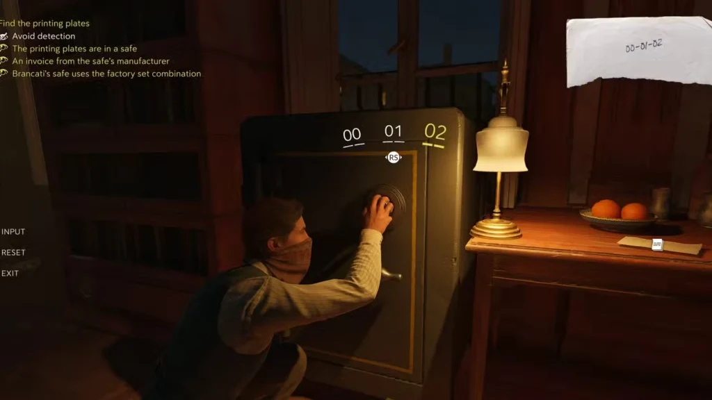 Screenshot shows D'Amico's Safe in Mafia: The Old Country (Chapter 6)