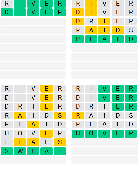 Screenshot of Quordle Classic Answer for September 2, 2025