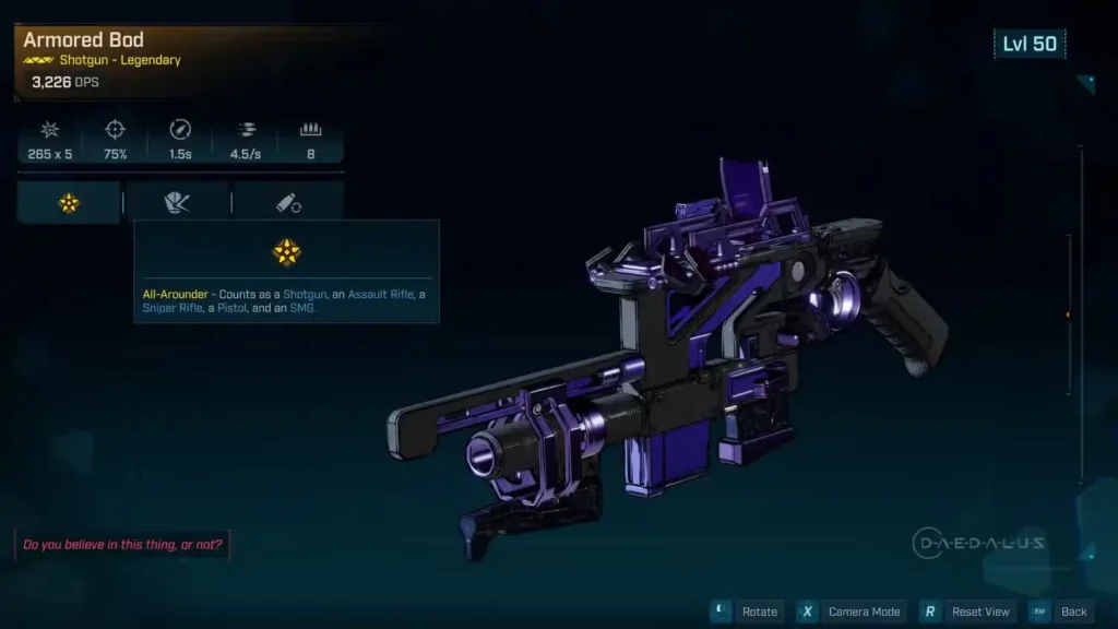Primary Weapon: Armored Bod Legendary Shotgun