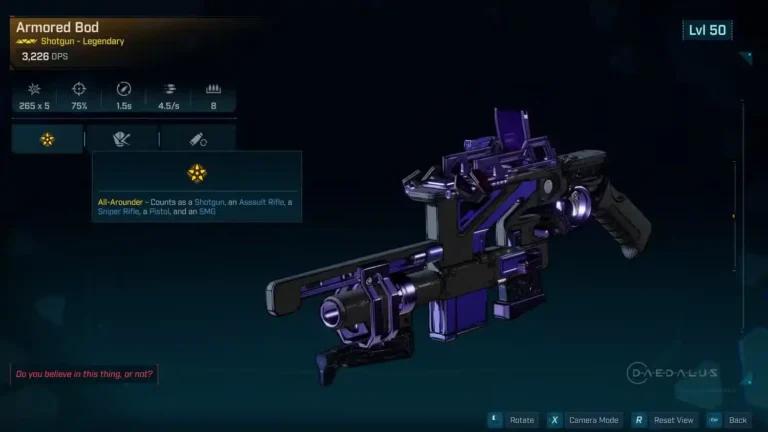 Primary Weapon: Armored Bod Legendary Shotgun