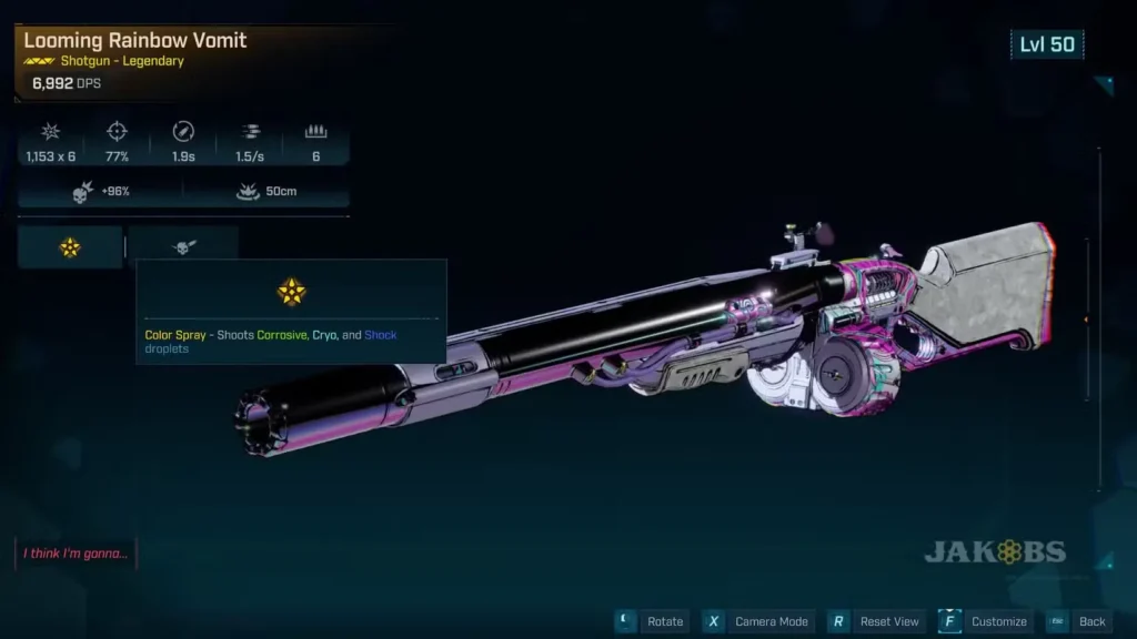 Cryo Rainbow Vomit Weapons and Gear