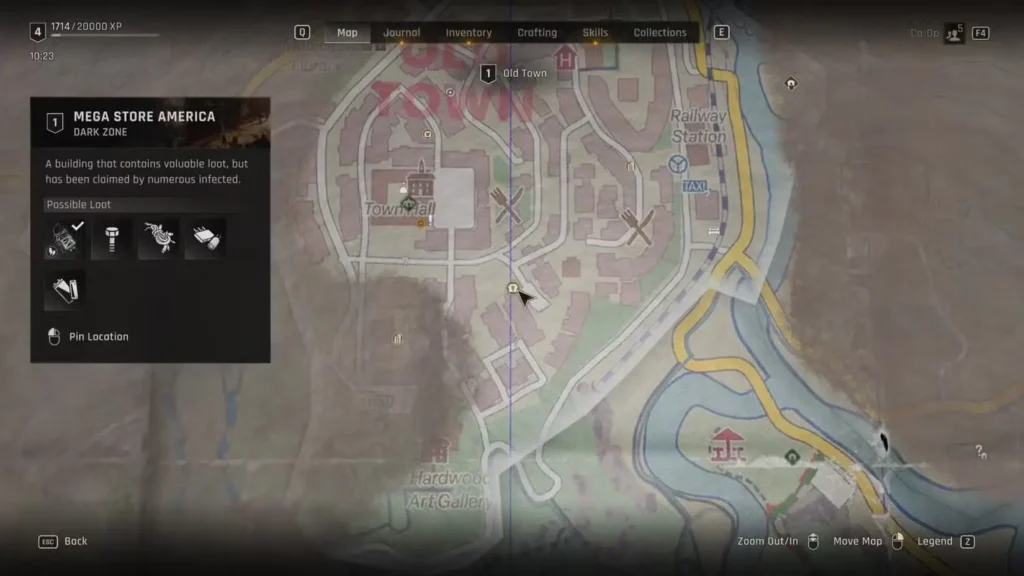 Map Screenshot of Mega STore America Dark Zone in Dying Light The Beast
