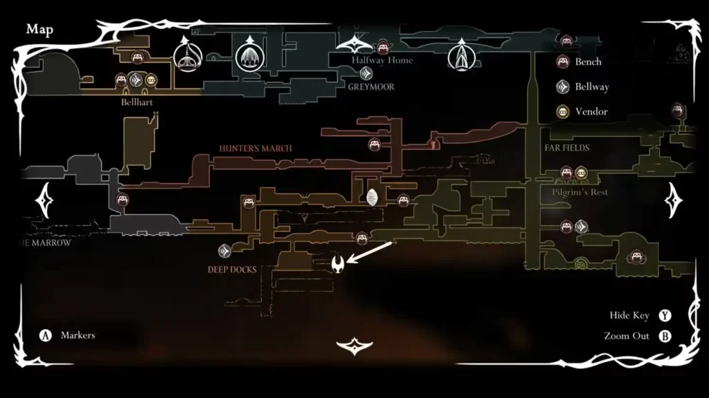 Ubicación de Flintslate en Hollow Knight Silksong