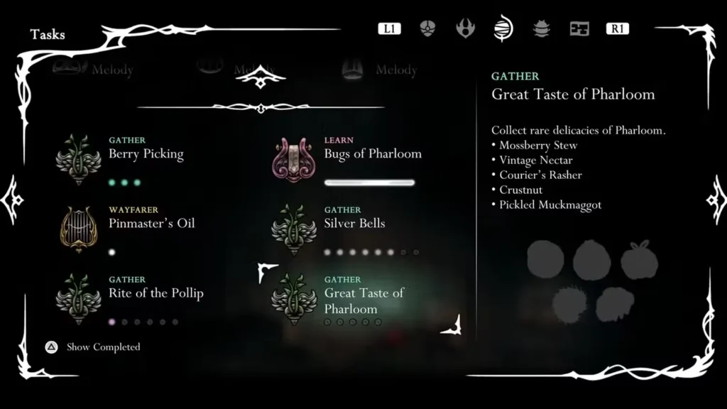 Great Taste of Pharloom Quest Details in Silksong