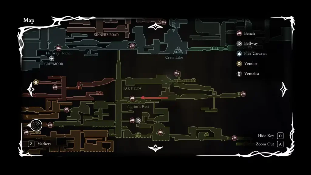 Far Fields Secret Area Route Map