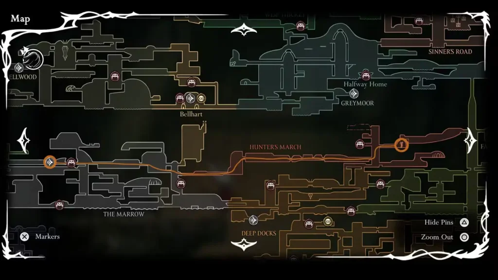 Heart of the wild location Map in silksong