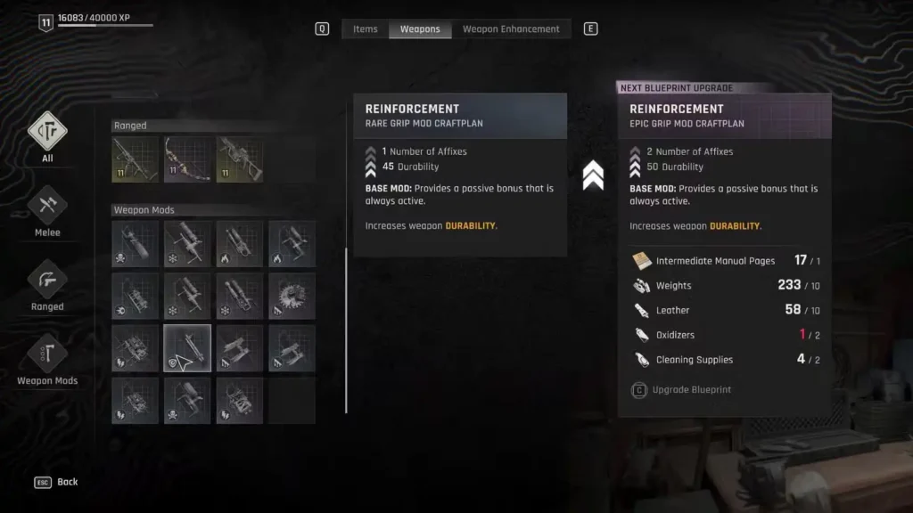Priority #7: Reinforcement Mod – Weapon Durability Solution