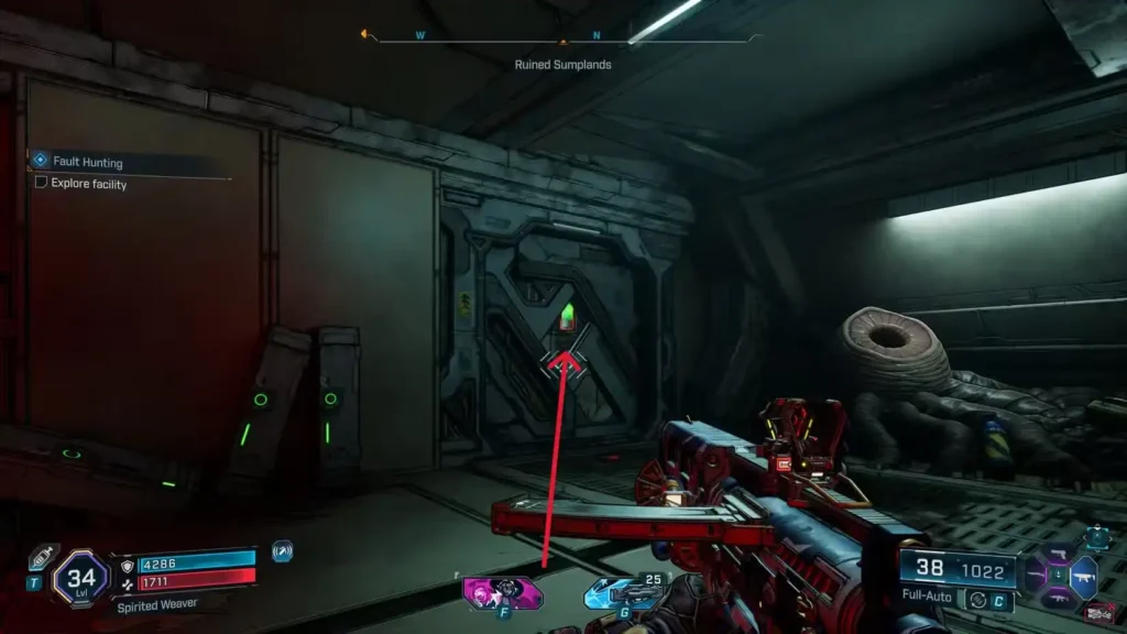 Shooting the facility door