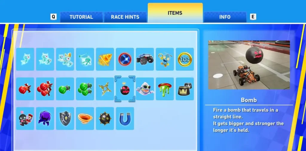 Sonic Racing Crossworlds Bomb Items