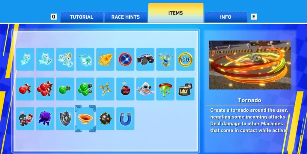 Sonic Racing Crossworlds Tornado Items