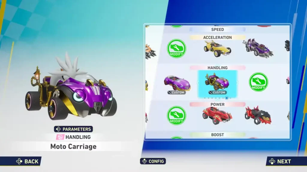 Sonic Racing Crossworlds Vehicle Stats