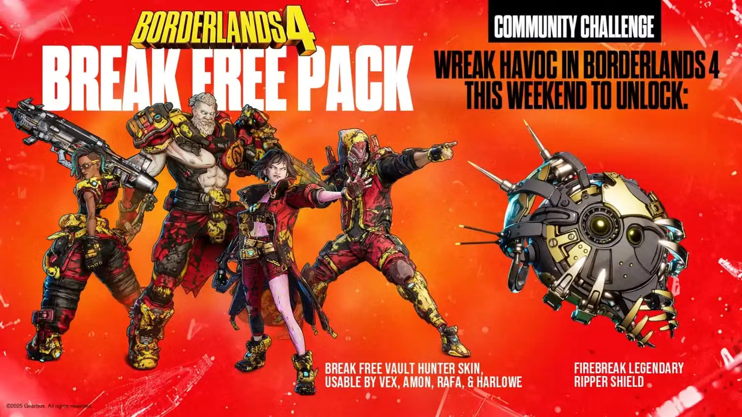 Borderlands 4: Cómo conseguir el paquete Break Free: código gratuito para escudos legendarios y aspectos