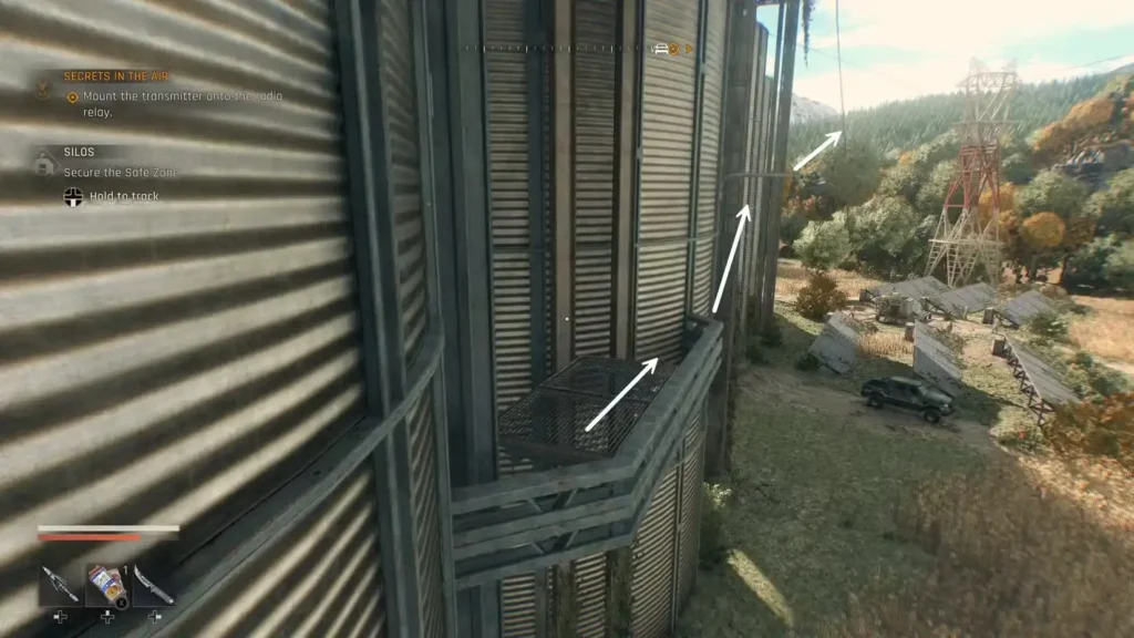 Silos Climbing Using ROpe Step 2 in Dying Light The Beast
