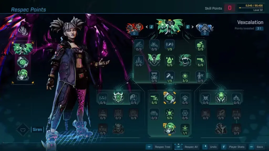 Vexcalation Skill Tree Build