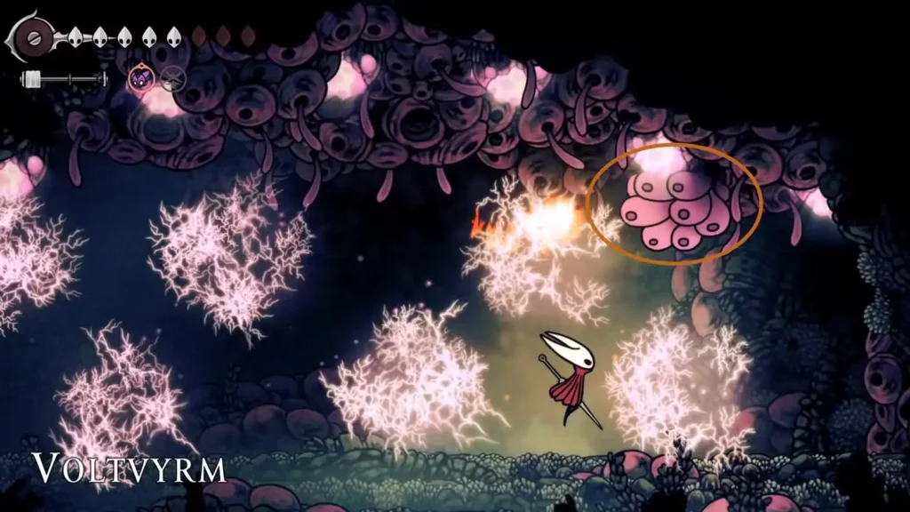 Combat de Voltvyrm Bodd dans Hollow Knight Silksong