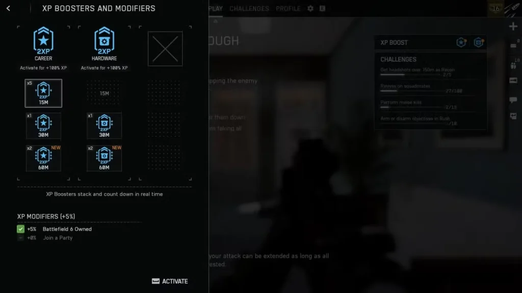 Karriere-Hardware-XP-Booster in Battlefield 6