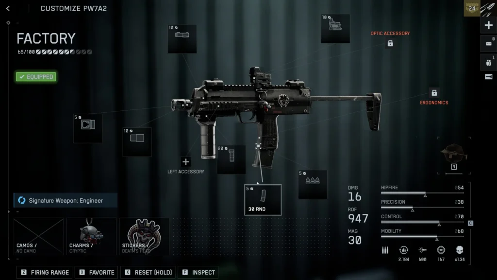 PW7A Loadout SMG in Battlefield 6