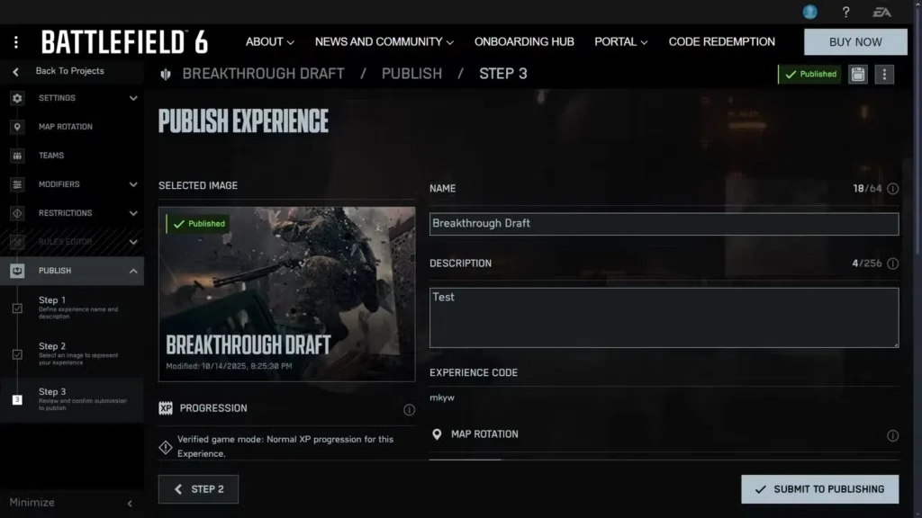 Publishing Your Portal Experience