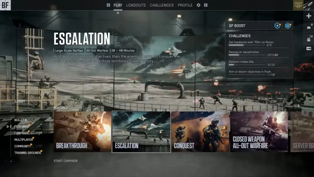 XP-Booster-Eskalation in Battlefield 6