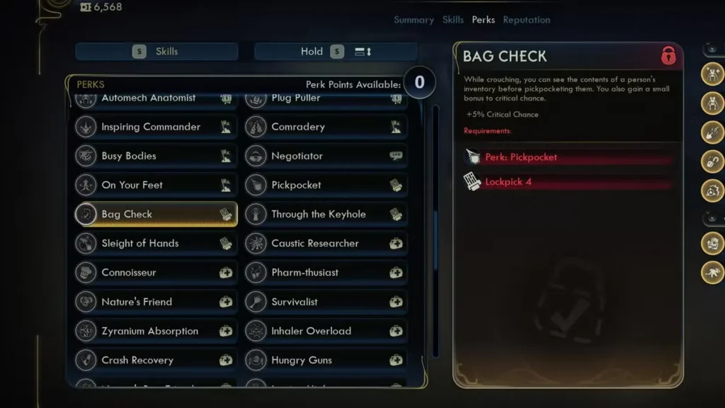 Lockpick Perks: Thievery & Infiltration