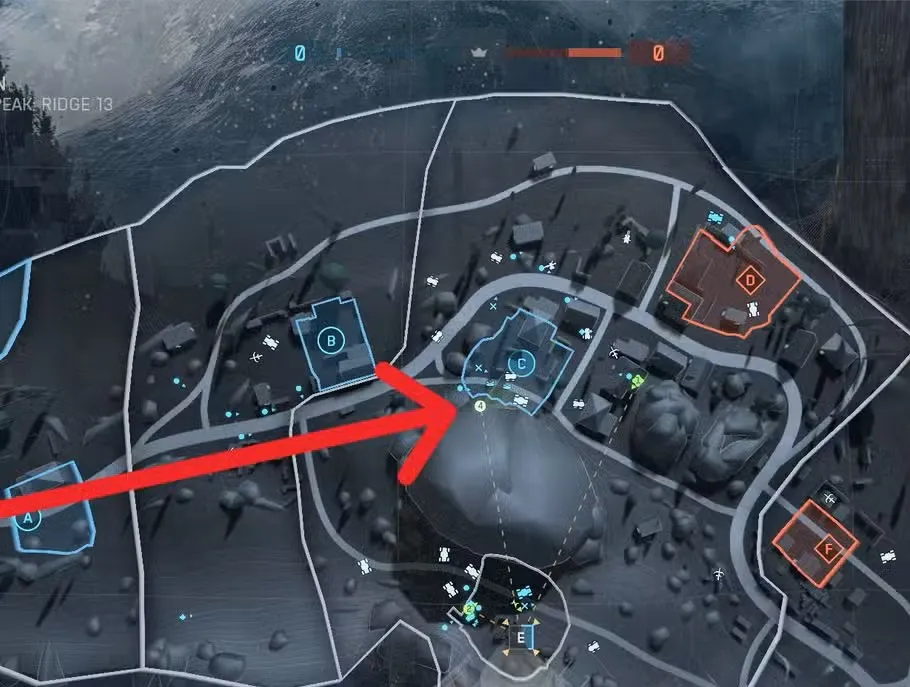 Northeast side central rock sniper shots location map